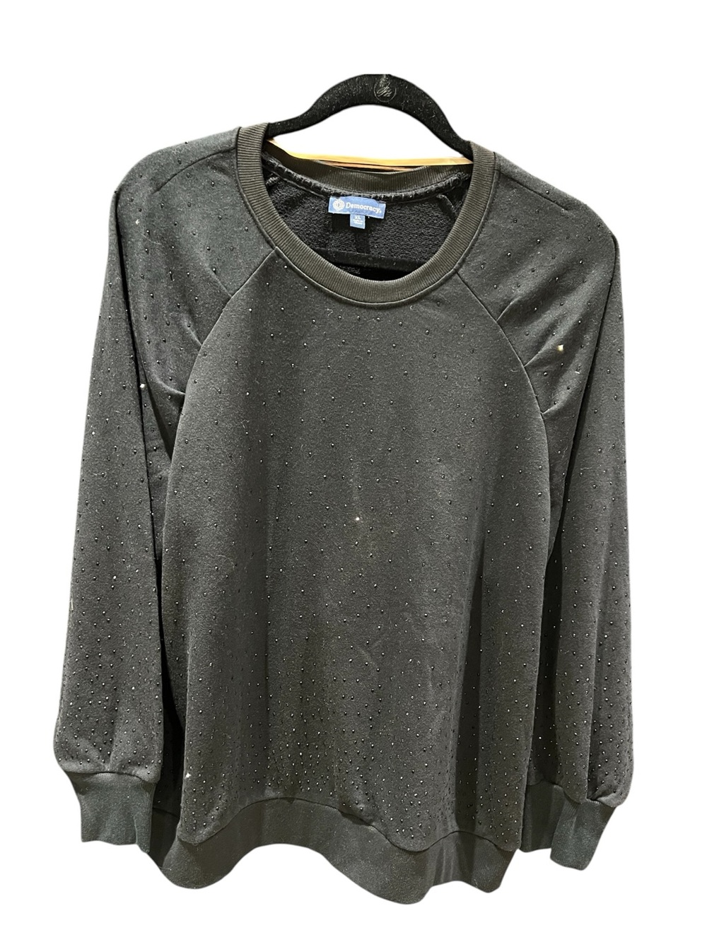 Democracy Ladies Crewneck Sweatshirt with Bead Accents Size XL NWT